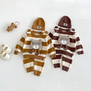 【BABY】可愛いクマボーダーセットアップ