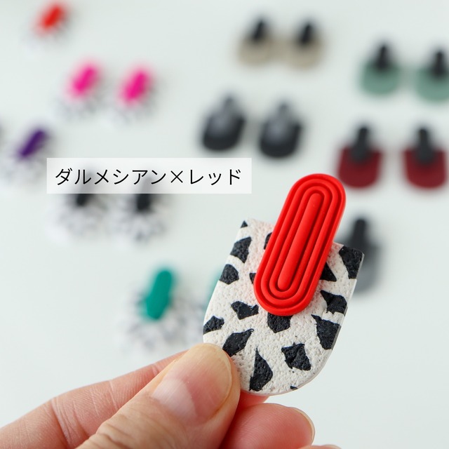 "MOD"series ダルメシアン×5色 イヤリング・ピアス