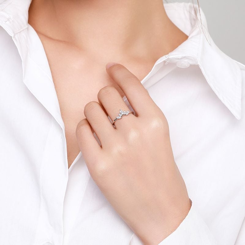 100% S925シルバーリング ティアラモチーフ | H₂O シルバー