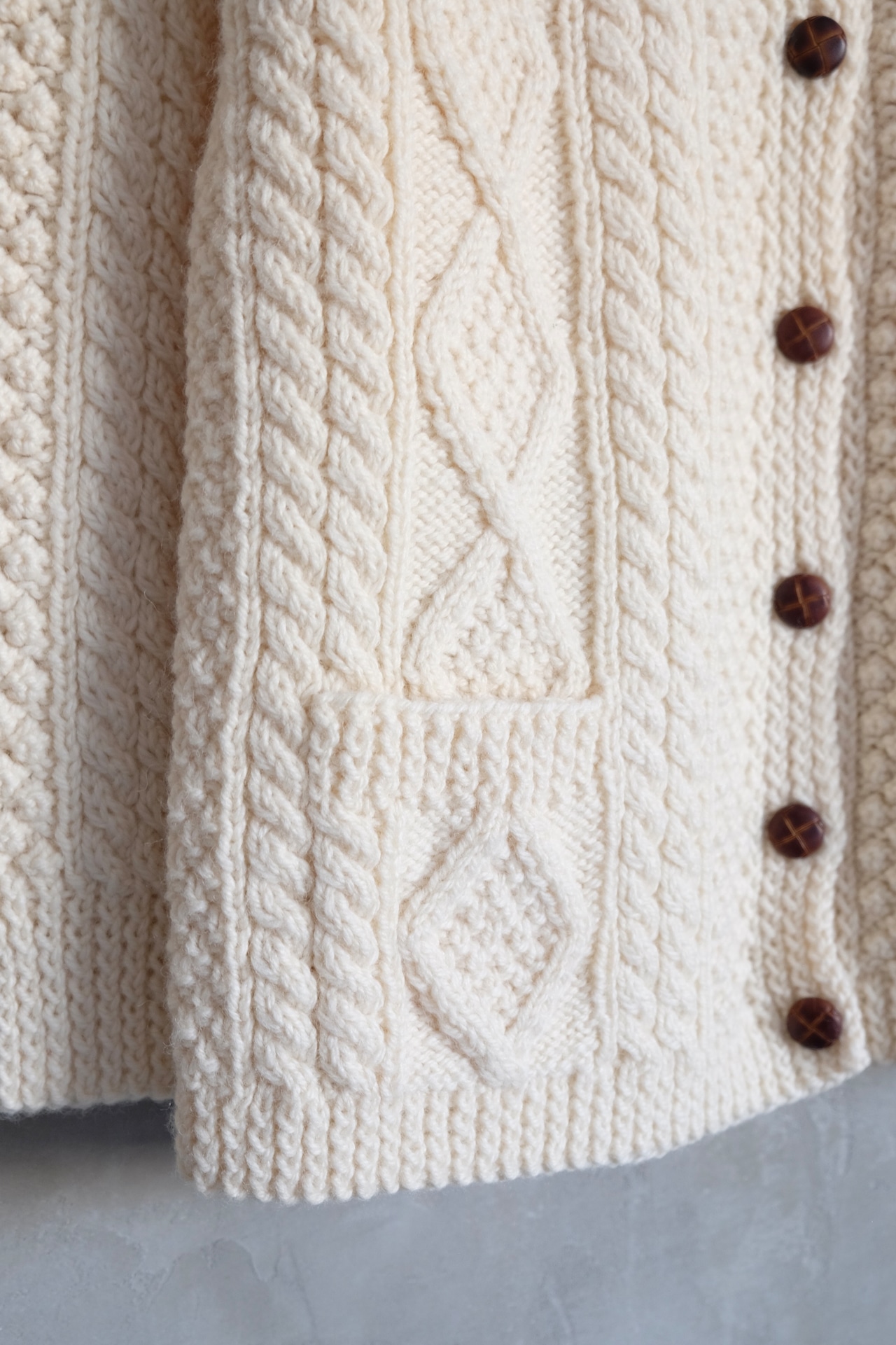 Irish Aran hand knitted cardigan