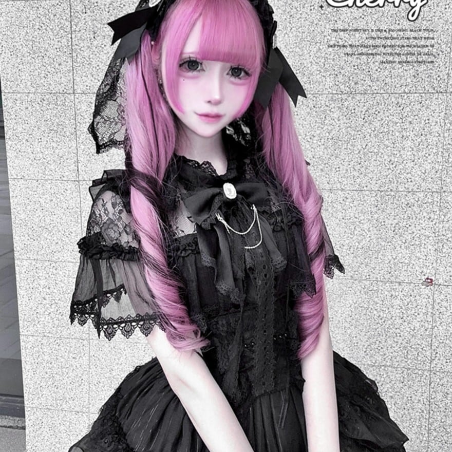 ゴスロリ ドレス レース×ネックリボン 闇かわいい 量産型｜WithU