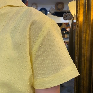 VINTAGE 50's yellow design poket blouse