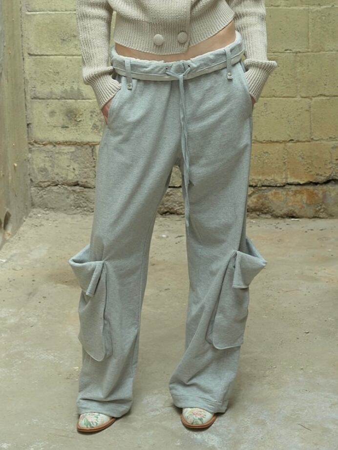 26SS】OPEN YY オープン ワイワイ / ROLLED WAIST SWEAT CARGO PANTS