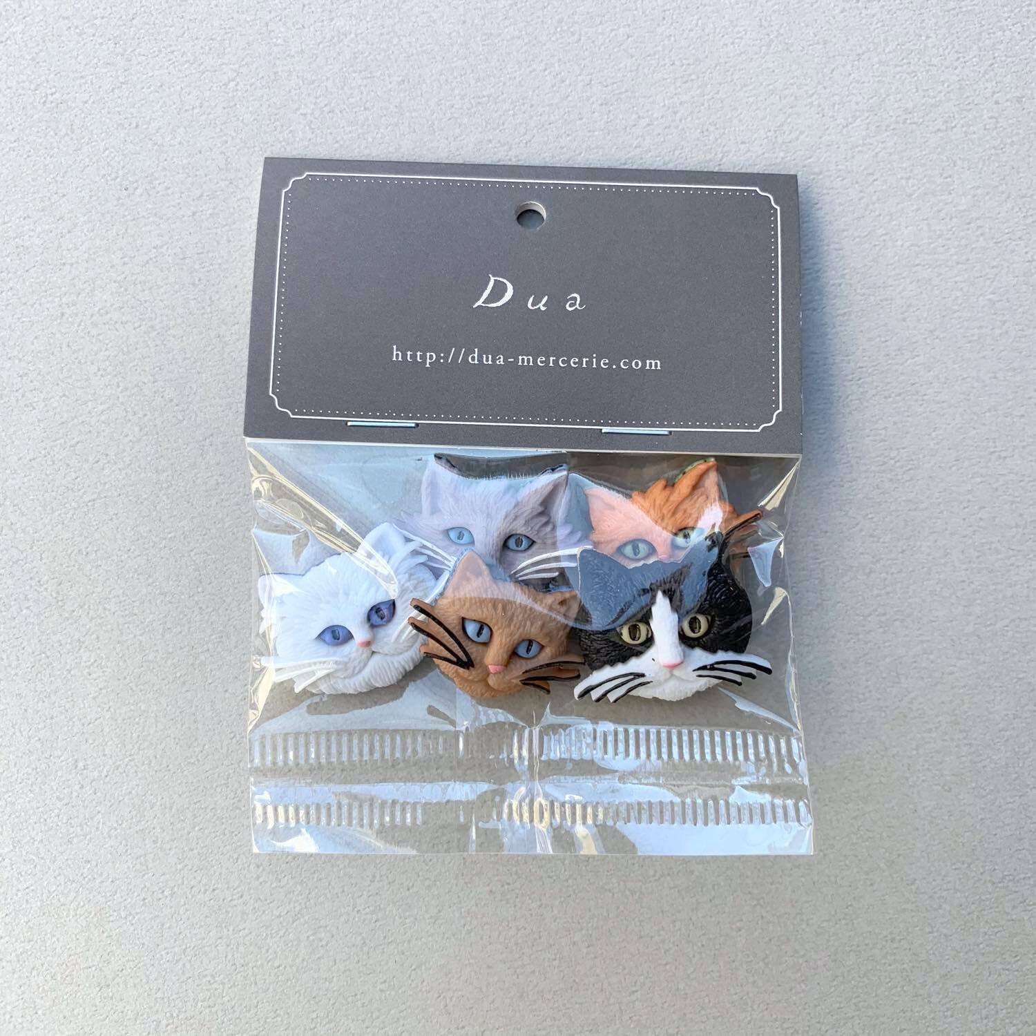 再入荷〉JJボタン 猫の顔ボタンパック（5p） | Dua-アクセサリーパーツ