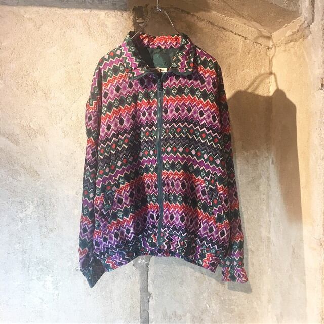 ~90's multi pattern silk blouson