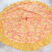 フラメンコ 衣装 エルモサイベリア HERMOSAIBERIA ファルダ スカート ペチコート イエロー系 オレンジ系 黄色 オレンジ 花柄 水玉 ボランテ フリル 軽い 薄い ダンス 発表会 舞台衣装 ステージ衣装