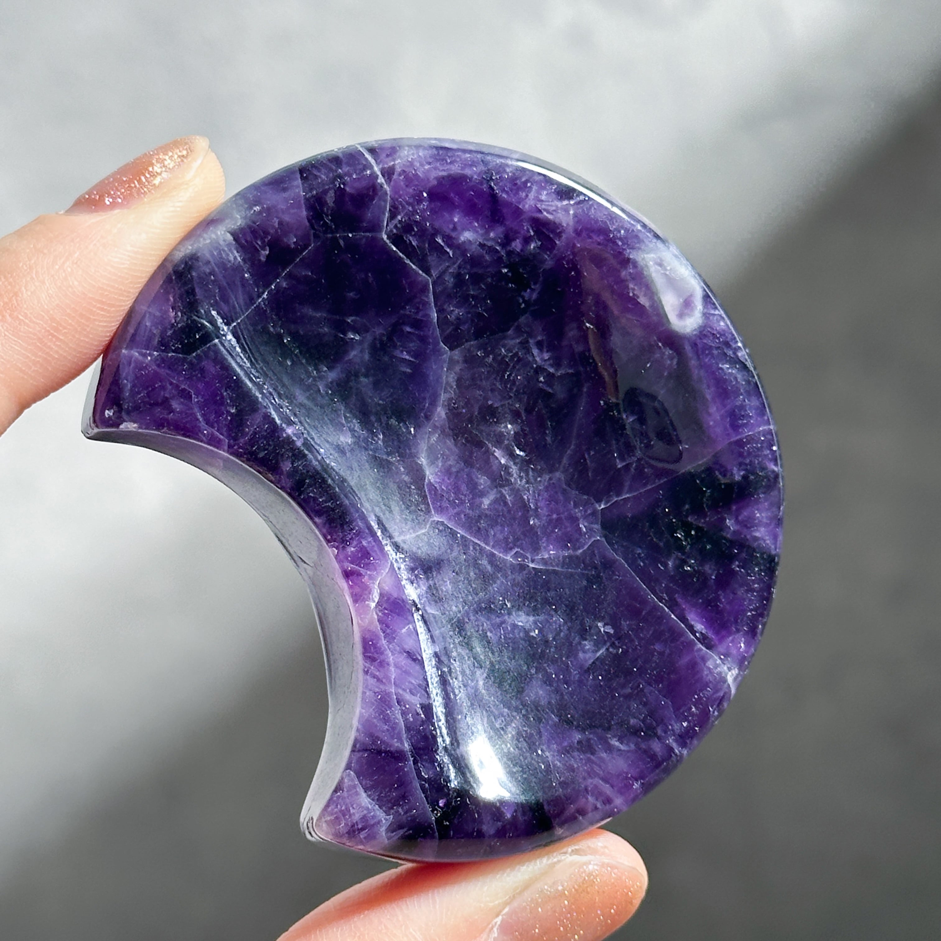ドリームアメジスト月型のうつわ03◇ Dream Amethyst ◇天然石・鉱物