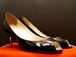 超レア★ChristianLouboutin クリスチャンルブタン メタルヒール オープントゥ パテントレザー パンプス 36 黒★