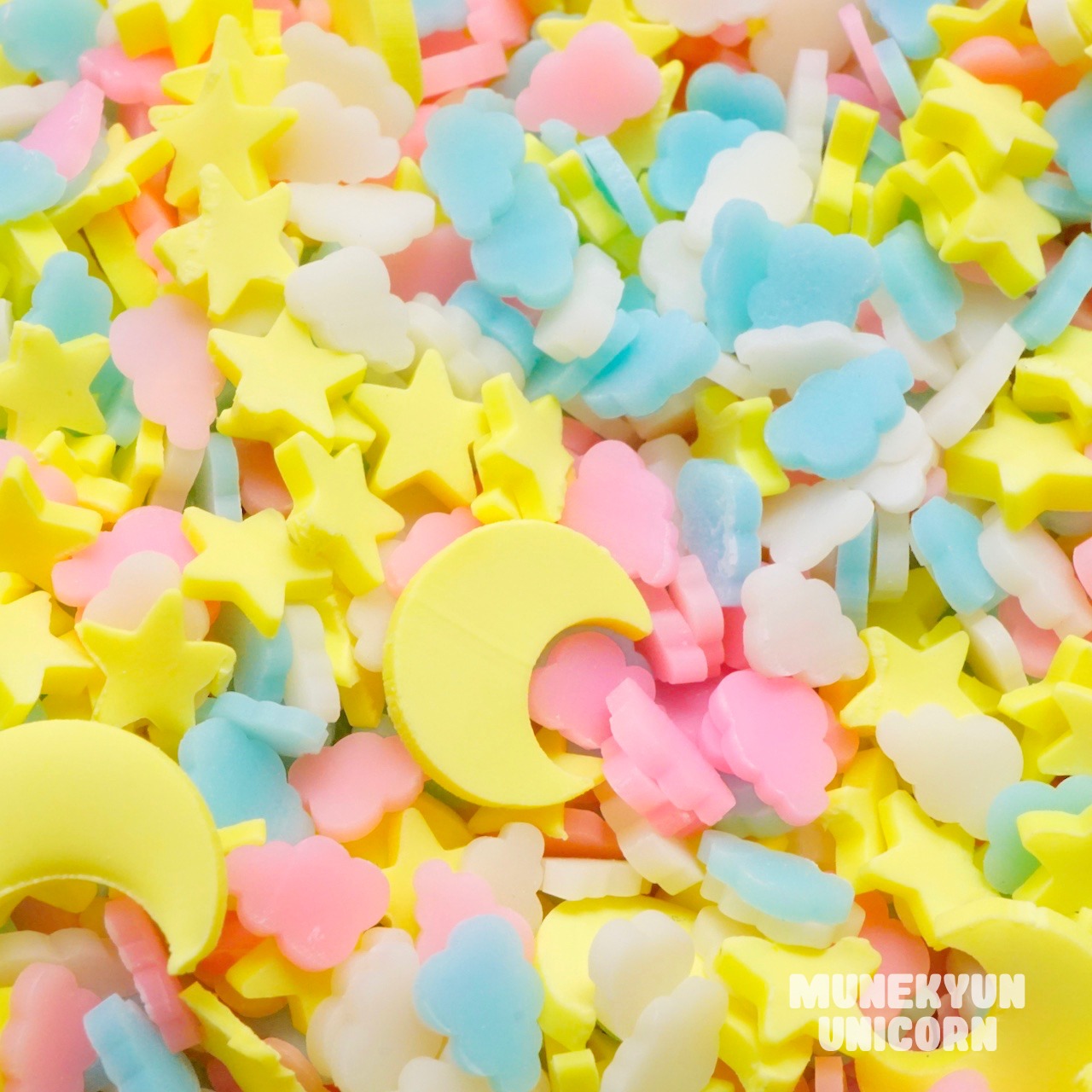 #F015【15g】 雲&ムーンスター　ポリマークレイ トッピング/フレーク15gパック