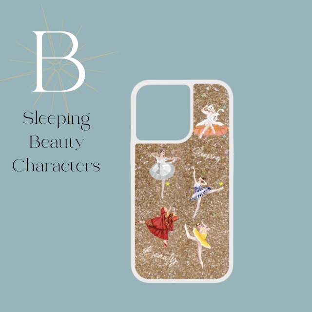 Ballerina Glitter case　 #B) Sleeping Beauty characters