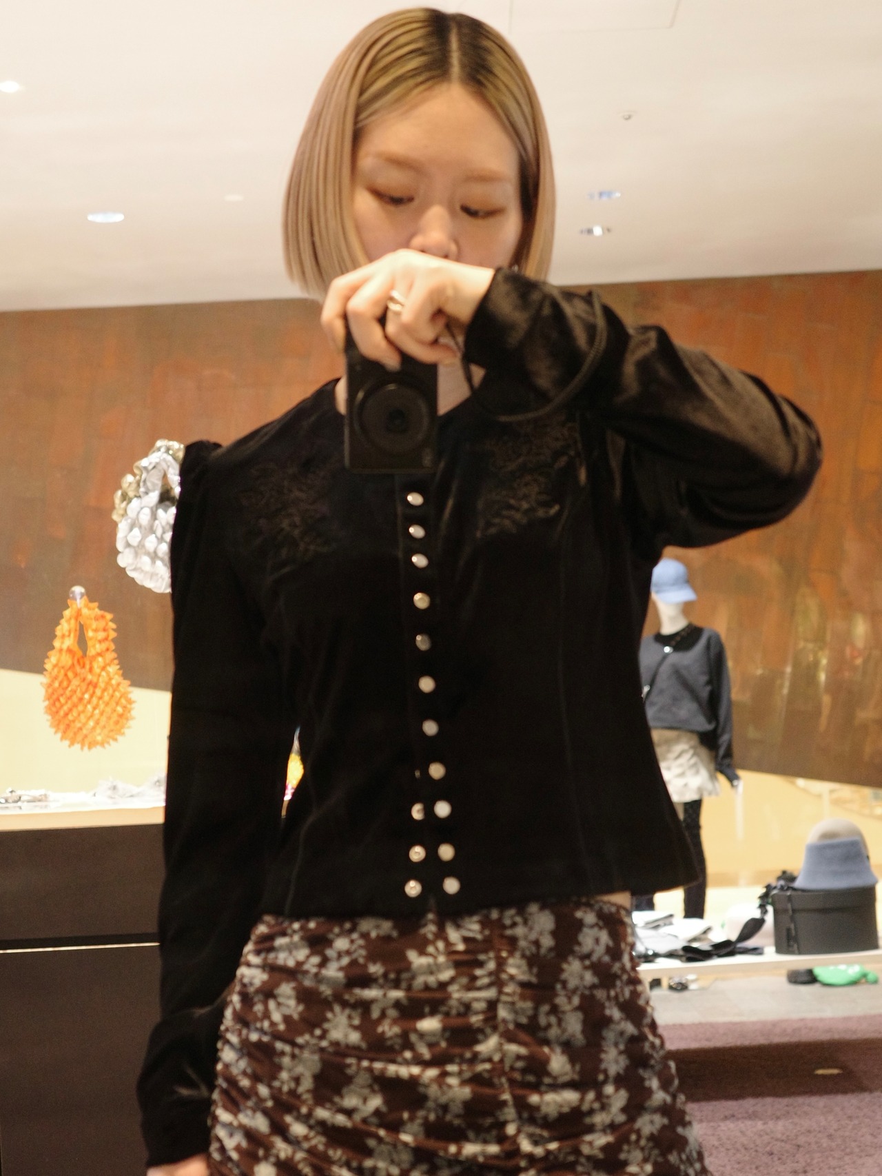 【25SS】FETICO フェティコ / ROSE-EMBROIDERED VELOUR CARDIGAN / カーディガン - 3