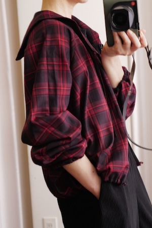 IKITSUKE sailor check blouse red
