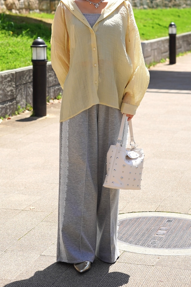 LACE LINE WIDE SWEAT PANTS