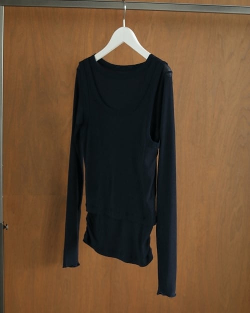 anuke Layered Rib Tops ネイビー anuke 】Layered Rib Tops | valance 福井｜レディース セレクト