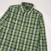mont-bell モンベル チェック柄 長袖シャツS/グリーン系 メンズ #1114103