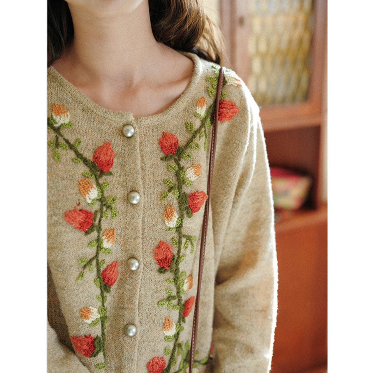 花刺繍ウールカーディガン 2952 | LURILA
