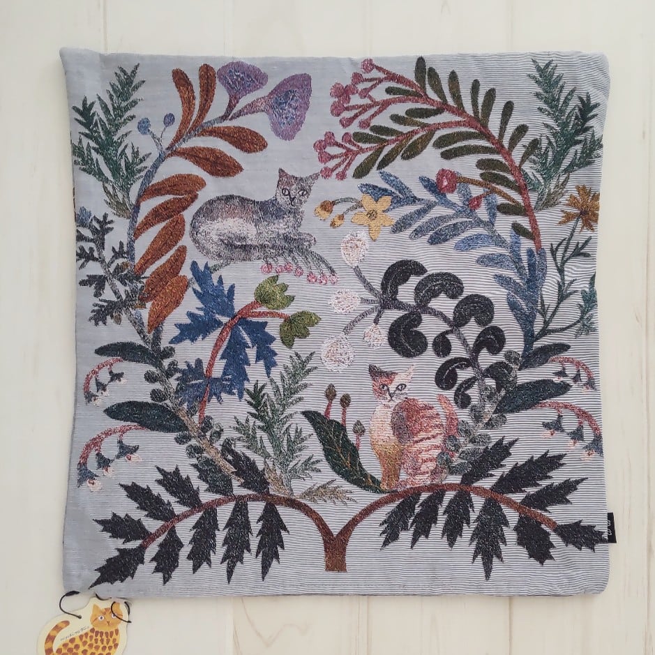 松尾ミユキ クッションカバー 45×45cmサイズ 猫 ねこ Two Cats | 京都