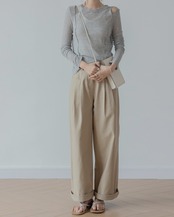 See-through design long sleeve Top T20062