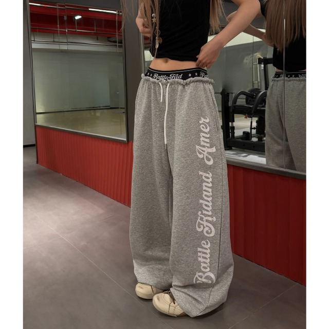 double-waist logo pants　ダブルウエストロゴパンツ　J2095