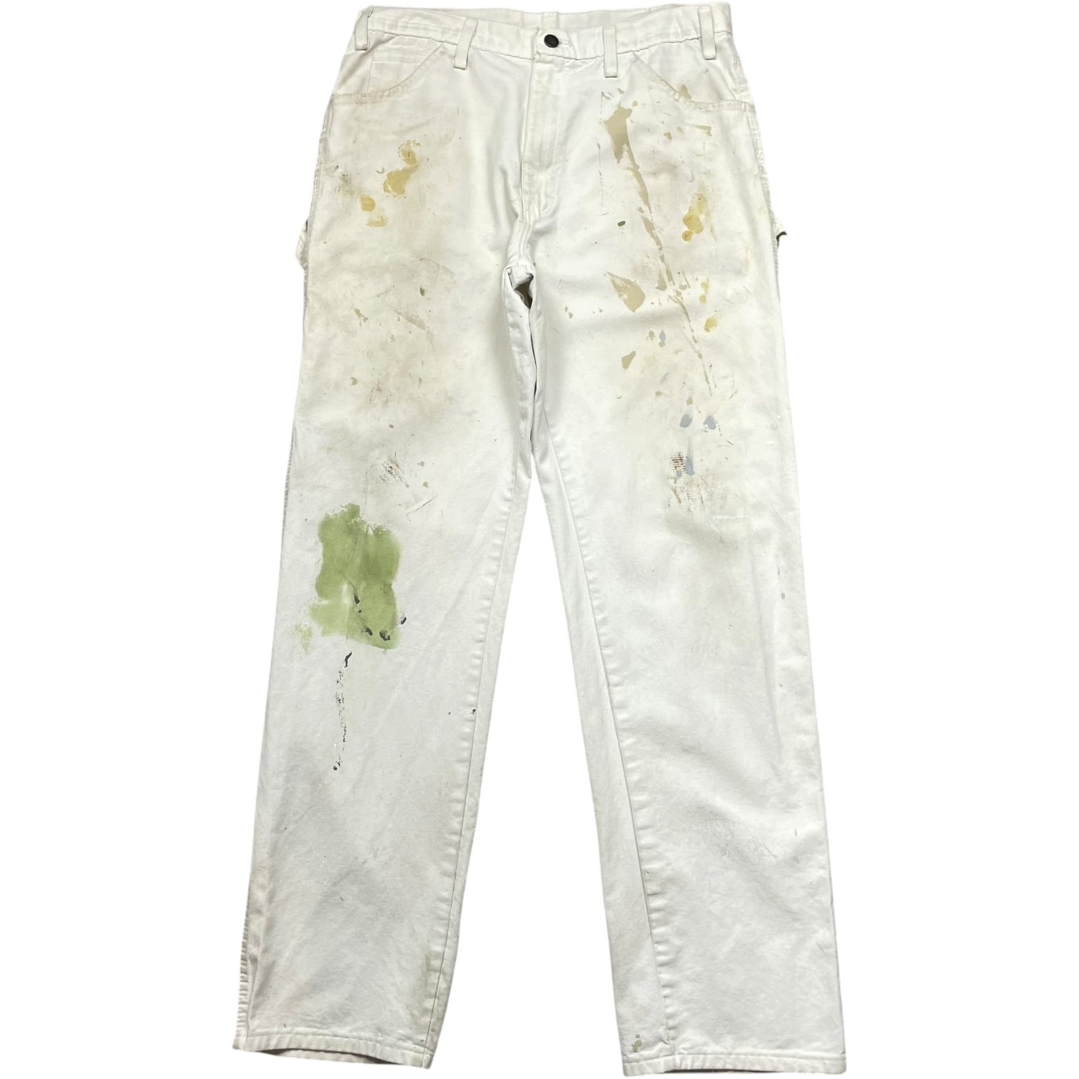 《実寸W34L32》Dickies ディッキーズ ワークパンツ ペインターパンツ ペイント フェード 雰囲気 ホワイト no.10405
