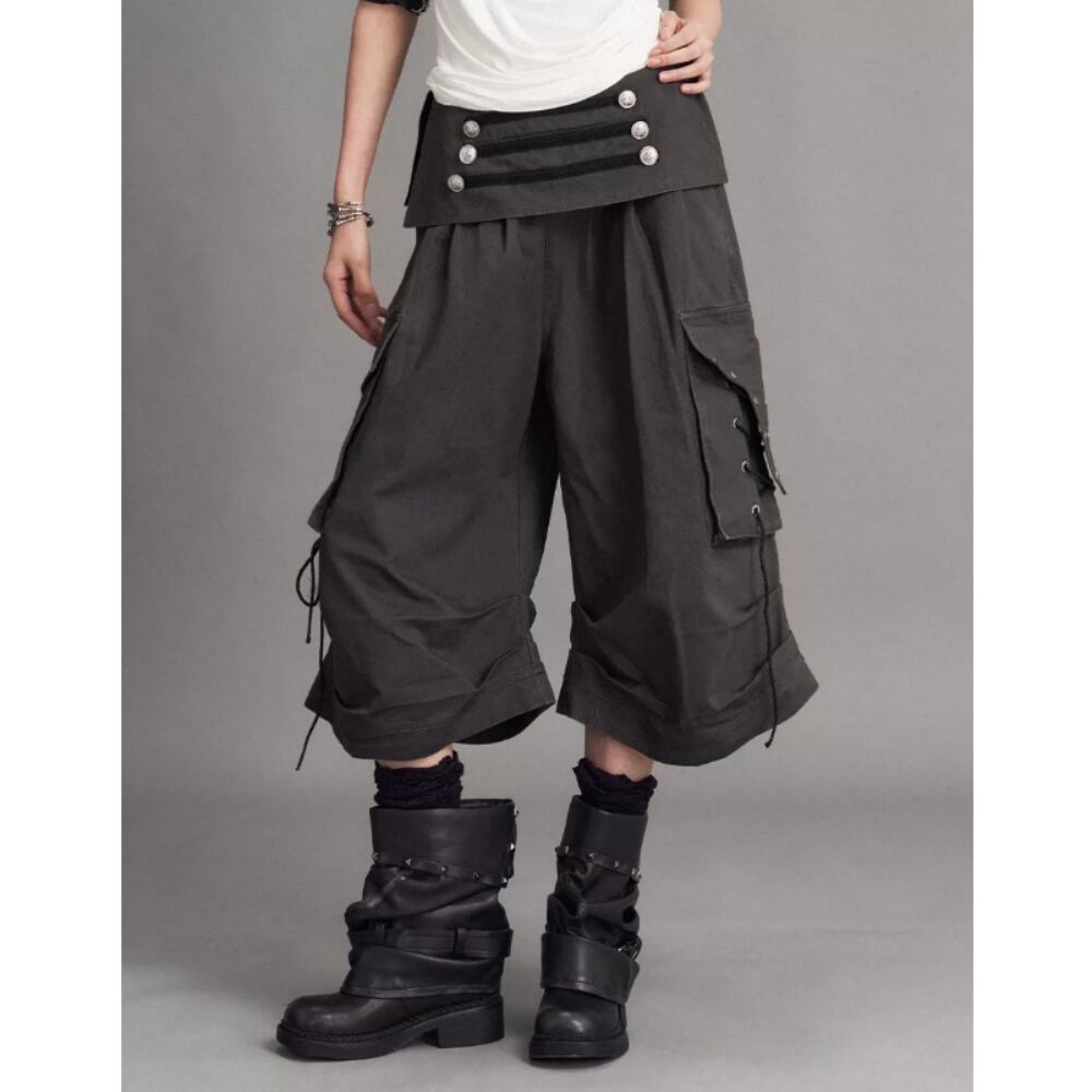 Wide-leg cropped pants E7145