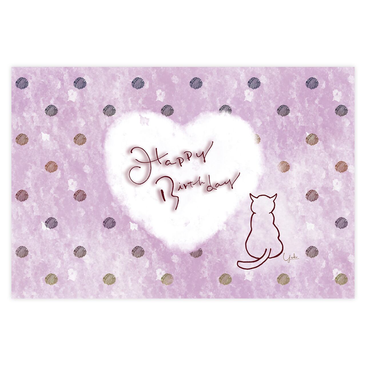 ポストカード『バースデーカード』(動物のお尻シリーズ3連作)ネコ〜YUKO・Y3-5〜