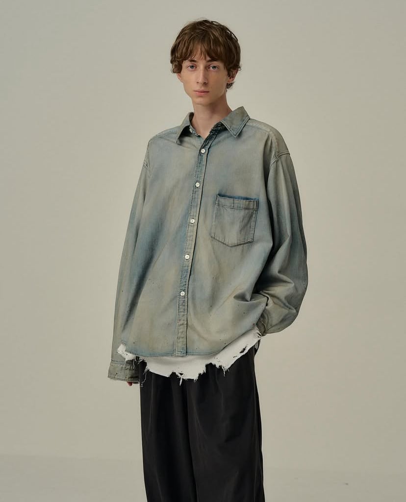 25AW】ANCELLM DENIM DRESS SHIRT (INDIGO) ANC-SH66 | IAAAM ONLINE STORE