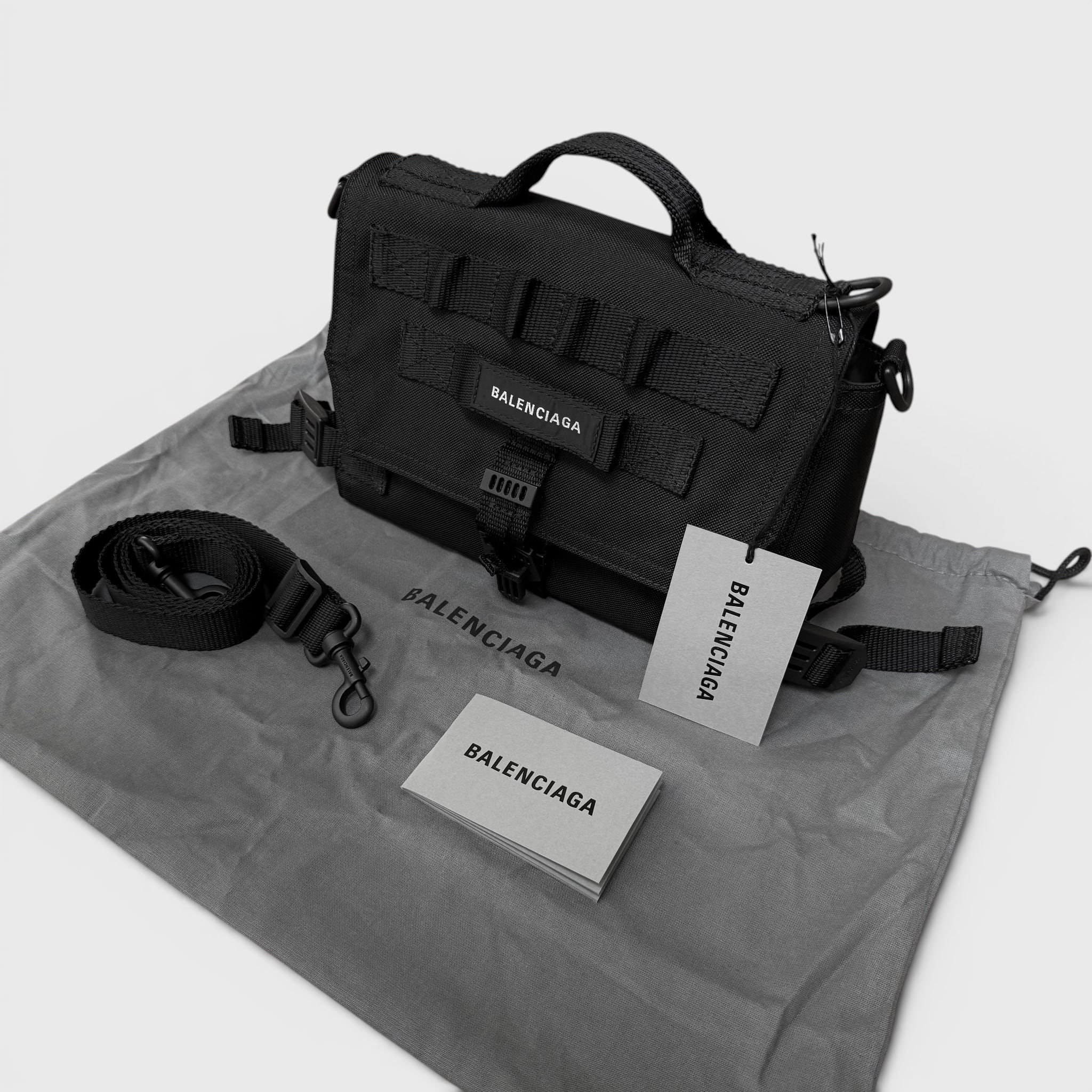 BALENCIAGA Army Messenger Bag Small Black | BRAND RESORT Online