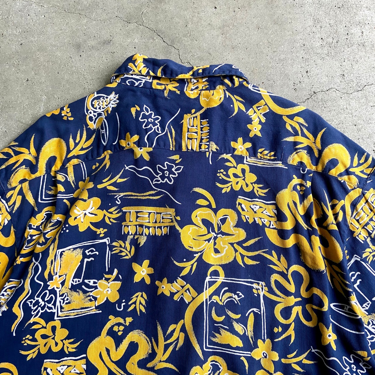 Op オーシャンパシフィック 半袖 コットン アロハシャツ メンズXL 古着 