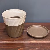 【新着3日限定10%OFF】ねじり窯変プラントポット　ブラウン