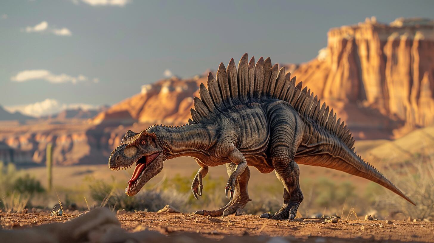 デジタル恐竜シリーズ】力強いスピノサウルスの歩み【フリー素材 5枚