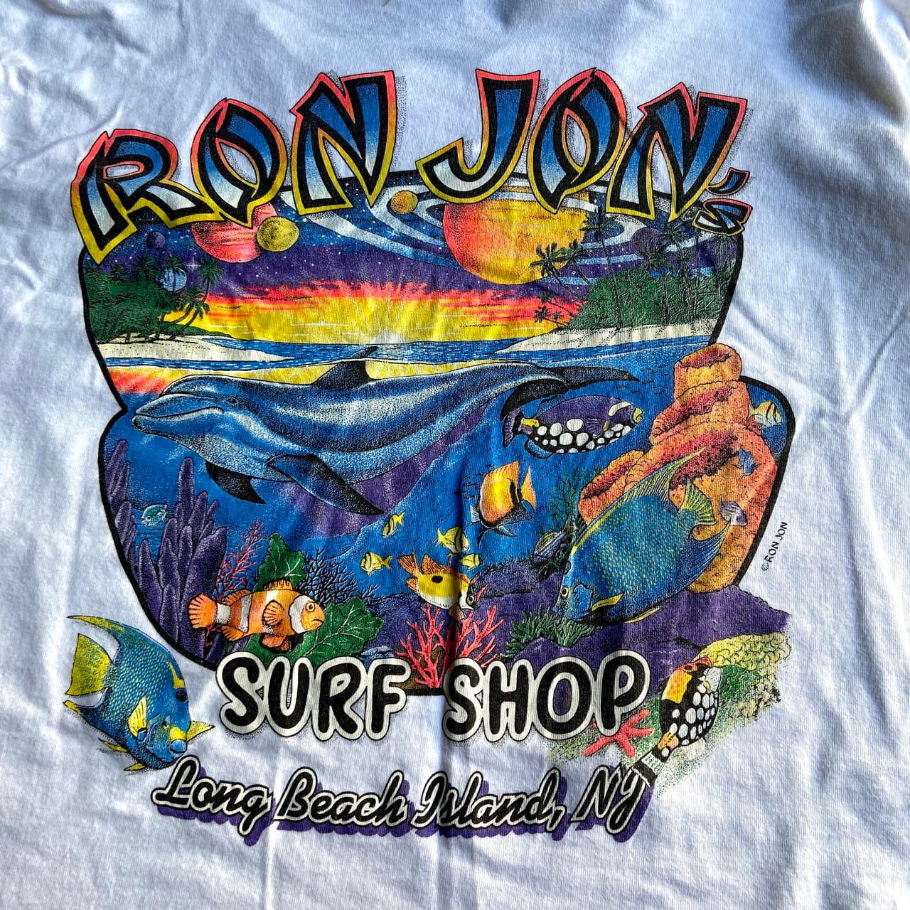 80s 1989 USA製 hanesタグ Ron Jon tシャツ ポケT 昔