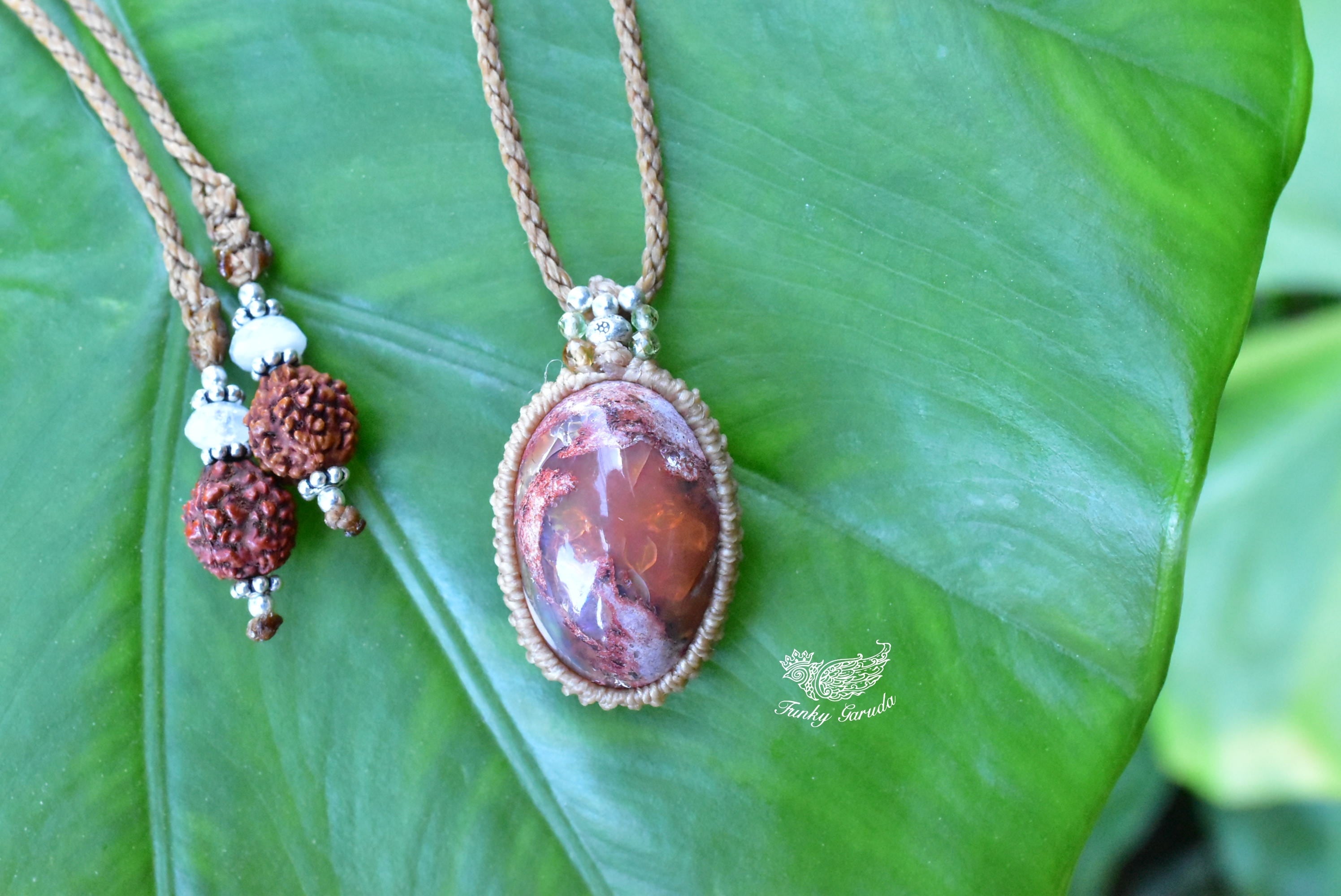 専用】アメトリン マクラメネックレス & カンテラオパール マクラメ