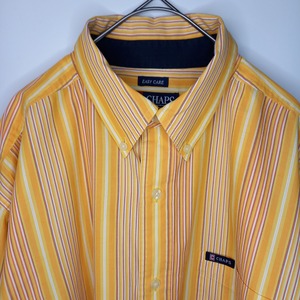 チャップス　ストライプ　BDシャツ　刺繍ロゴ　オレンジ　L/G