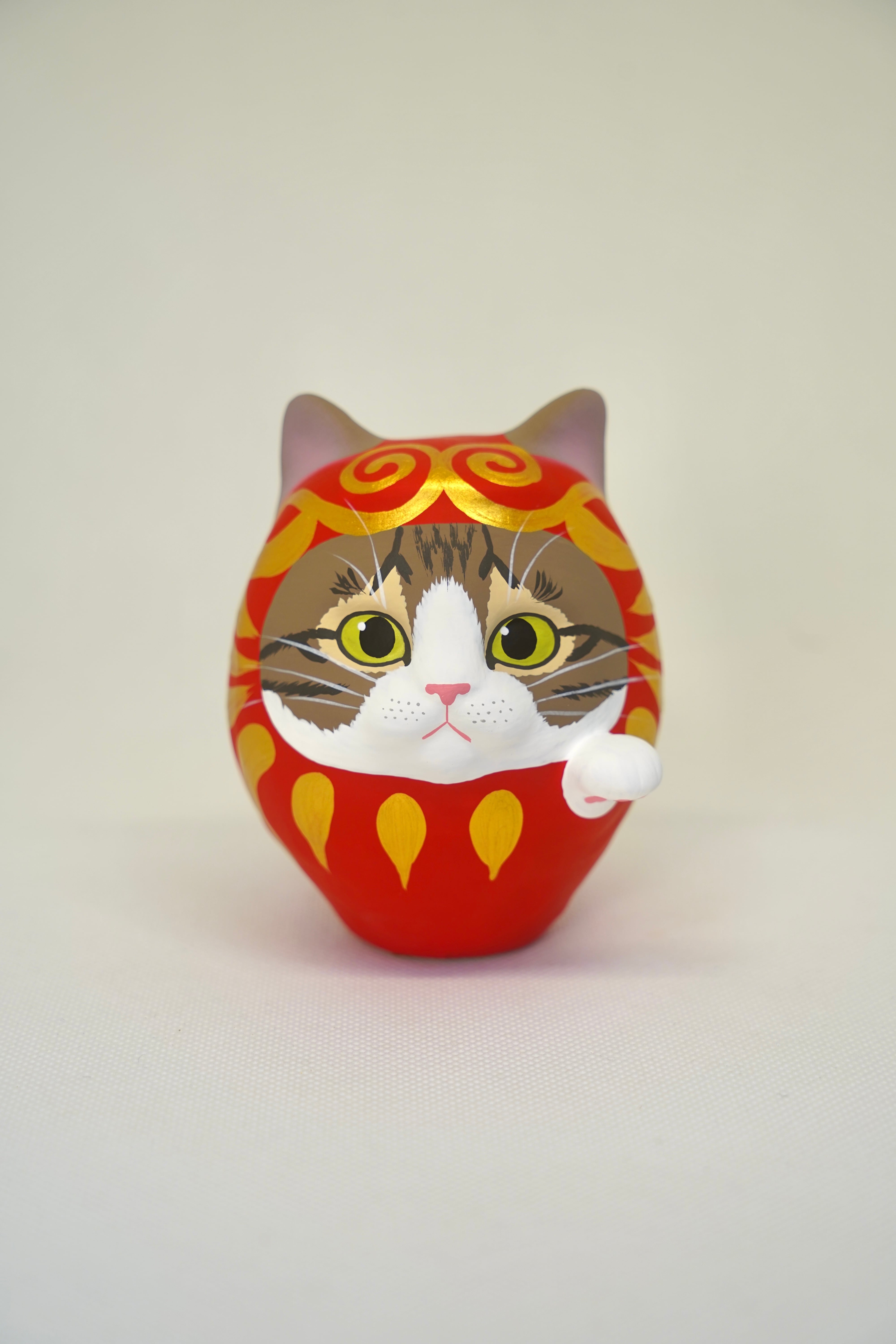 だるま屋　るもん　猫だるま 猫だるま【三毛】左手 | だるま屋 るもん