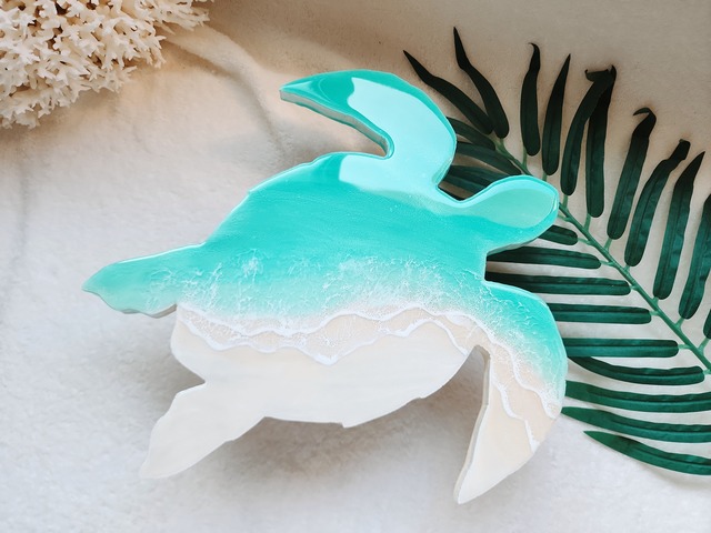 423.オーシャンレジンアート ホヌ型正面パネル小