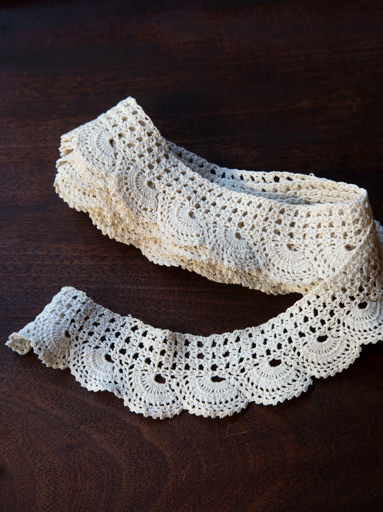 vintage クロシェレース/France (260cm )＜ハンドメイド素材