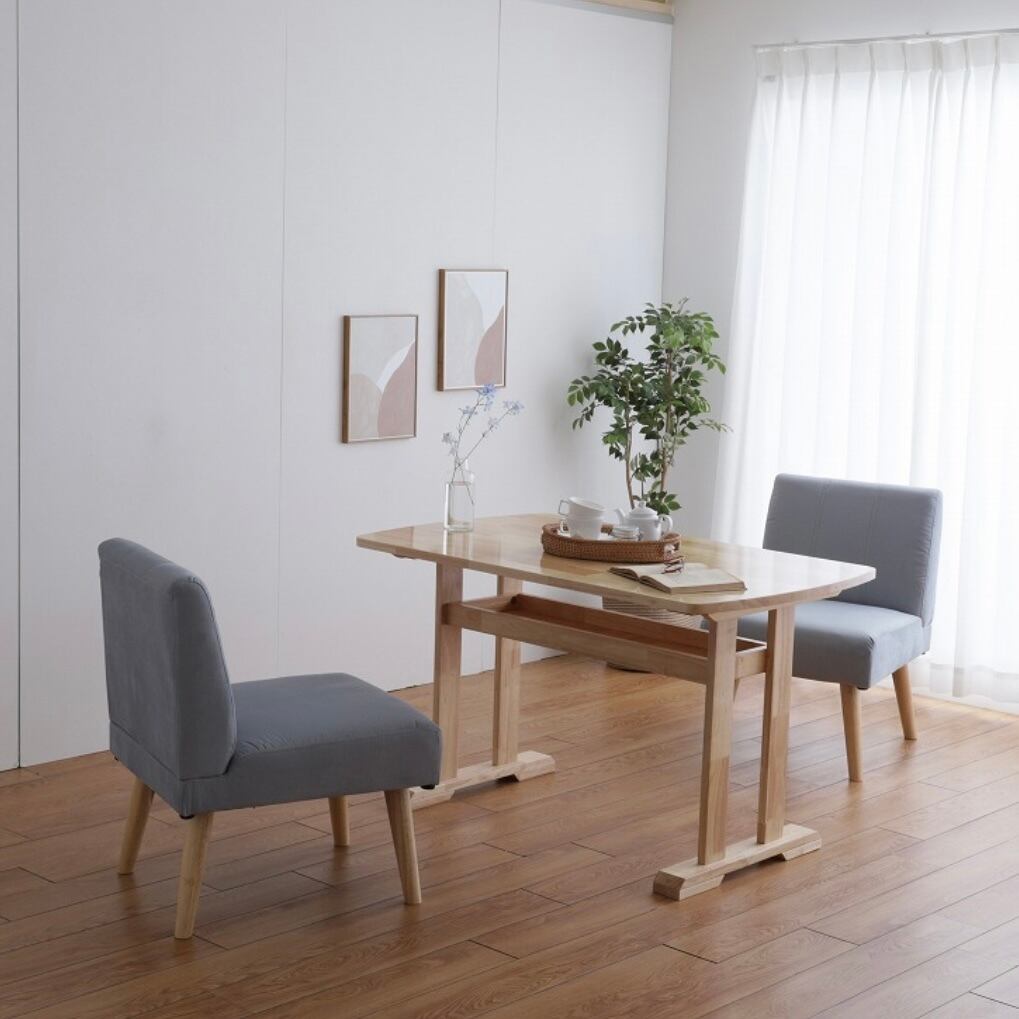 【送料無料】【2脚セット】Clara 1人掛けダイニングソファ 椅子 天然木 g146009]【3点セット】Clara ダイニングテーブル+1人掛けソファ2脚