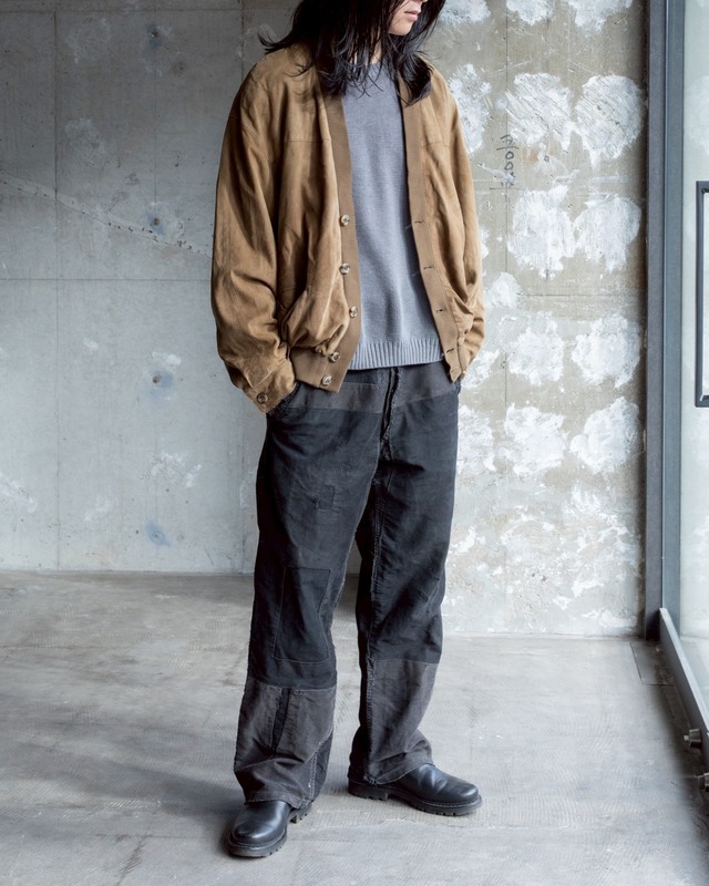 “Pierre Cardin” suede cardigan jacket / From FRANCE