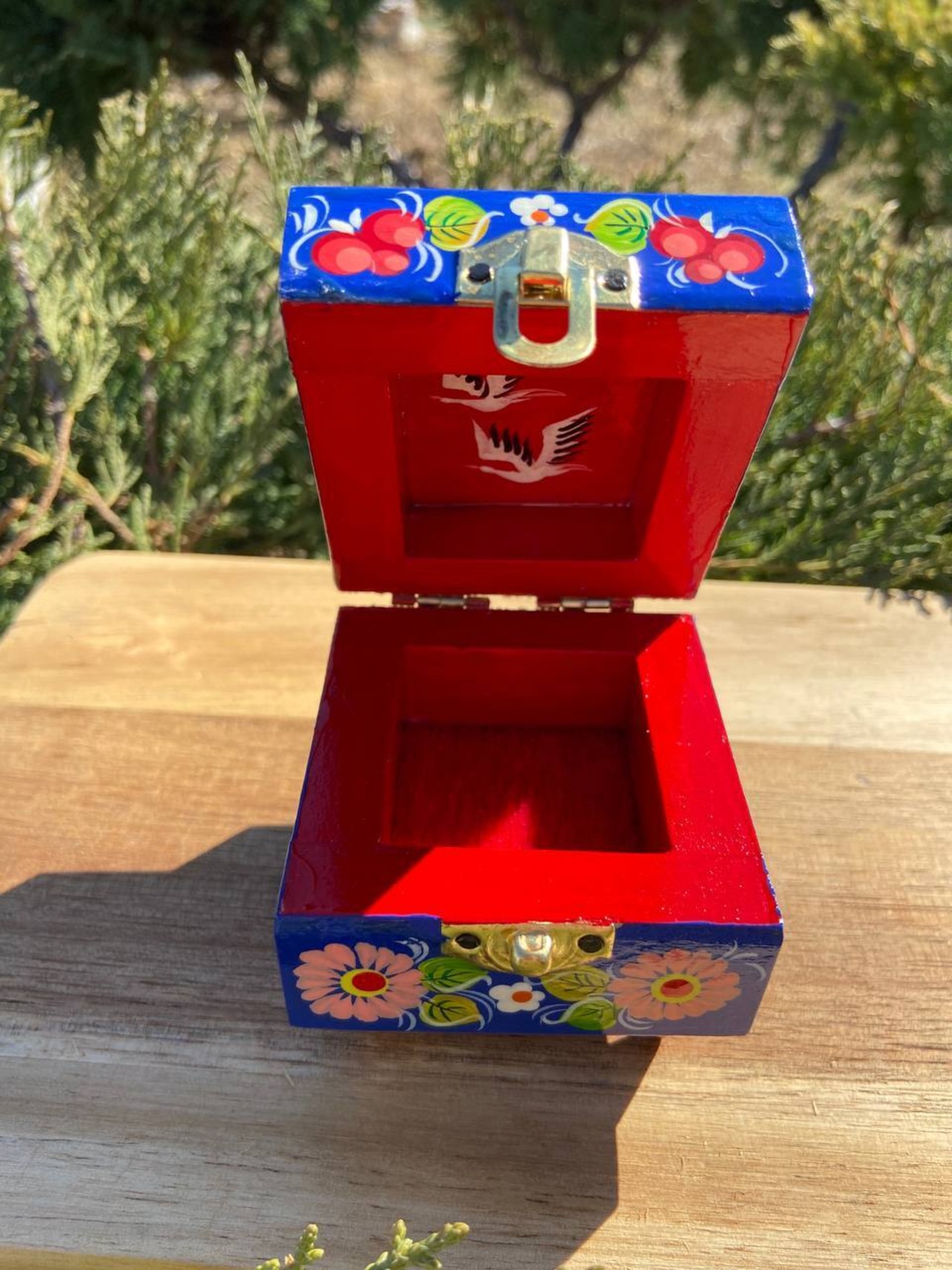 ペトリキフカ塗り　木製ジュエリーボックス（ホメンコ作）　小物入れ - 2