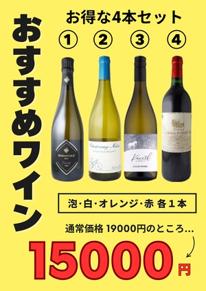 【数量限定】★おすすめワイン4本セット★
