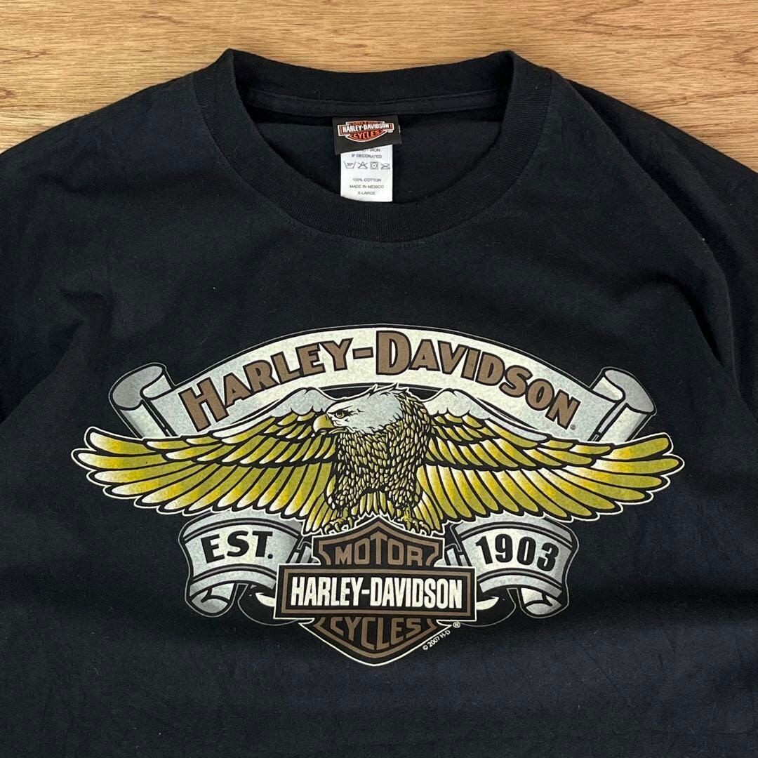 Harley-Davidson ハーレーダビッドソン 両面プリントTシャツ　XL 黒　ファイヤーパターン | Rico clothing  powered by BASE