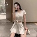 2025春夏新作 水着 レディース 体型カバー 競泳 韓国ファッション Swimwear 2点セット ビキニセパレート 体型カバー着痩せ ラッシュガード