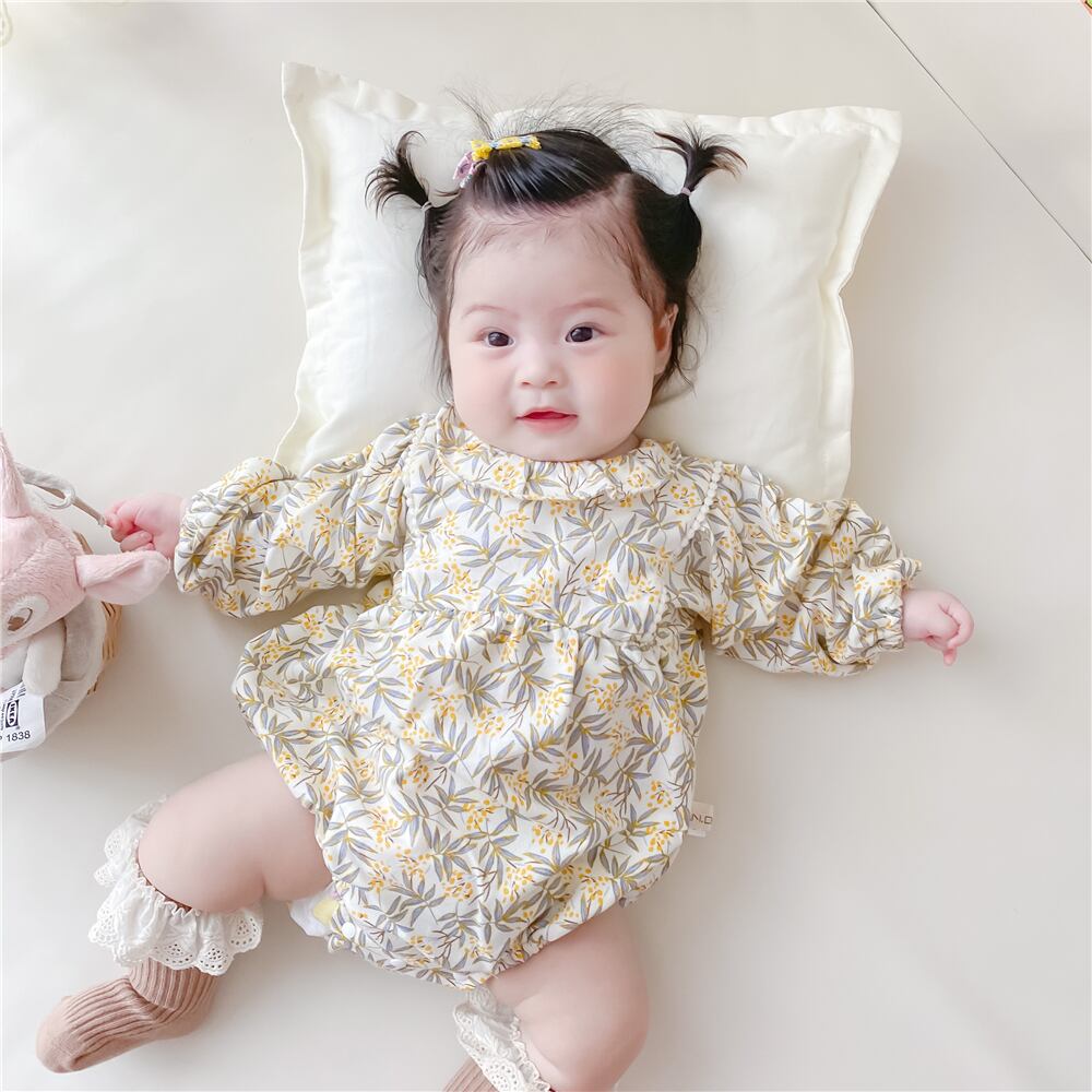 スプリングワンピースロンパース オールインワン フローラル コットン 春物 花柄 超面白いベビーショップ73736380201