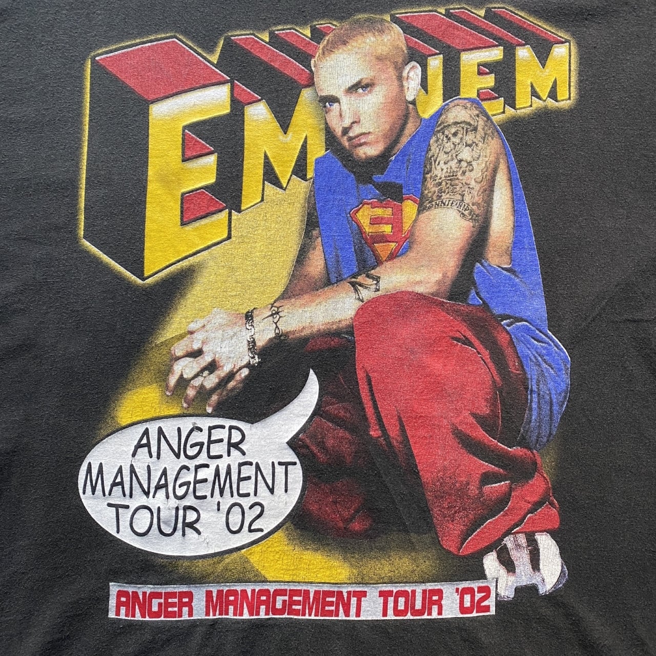 VINTAGE ヴィンテージ 2002 EMINEM Anger Management Ludacris Rap Tee エミネム 両面プリント クルーネック半袖Tシャツ ホワイト