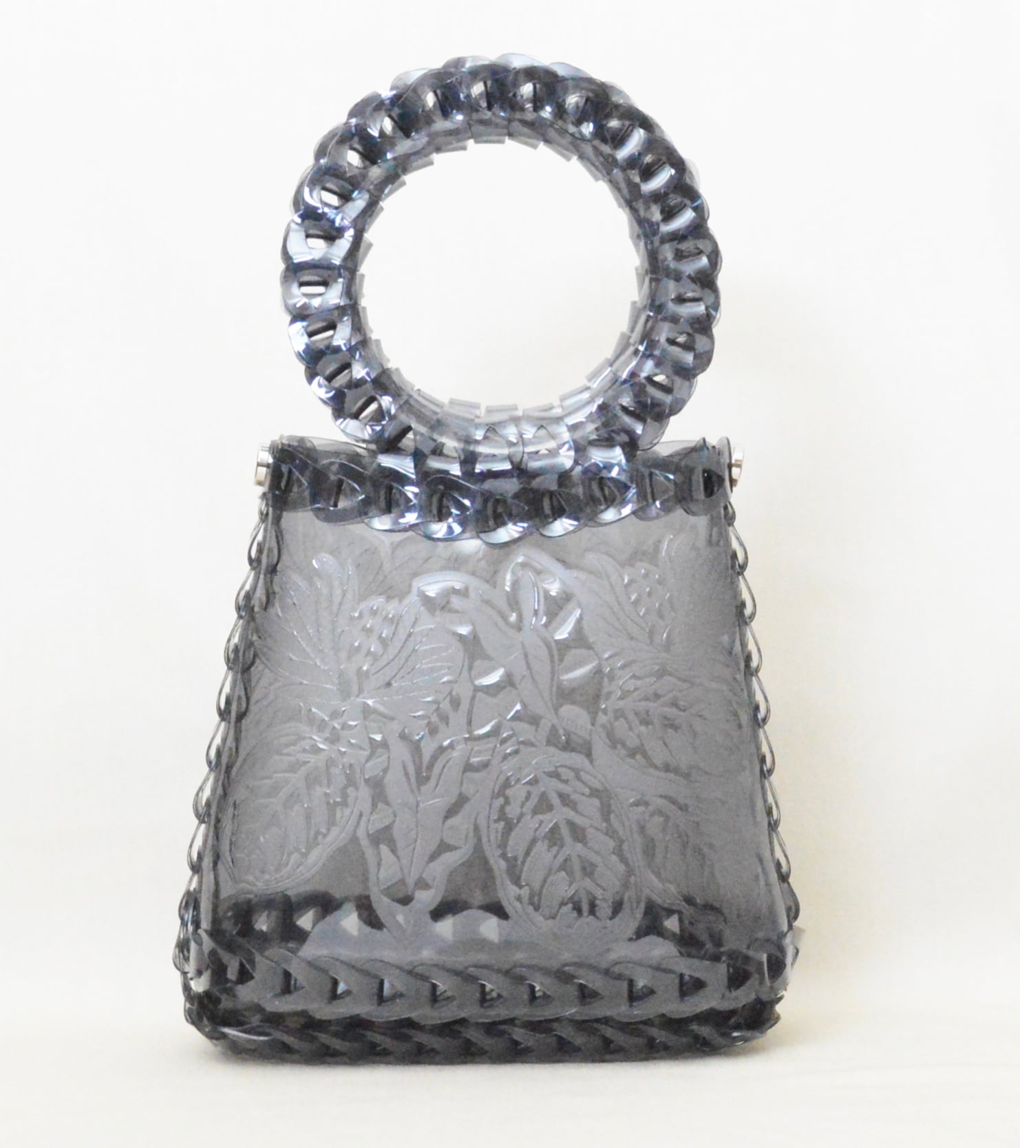 Circle handle tab bag / C/♯charcoal