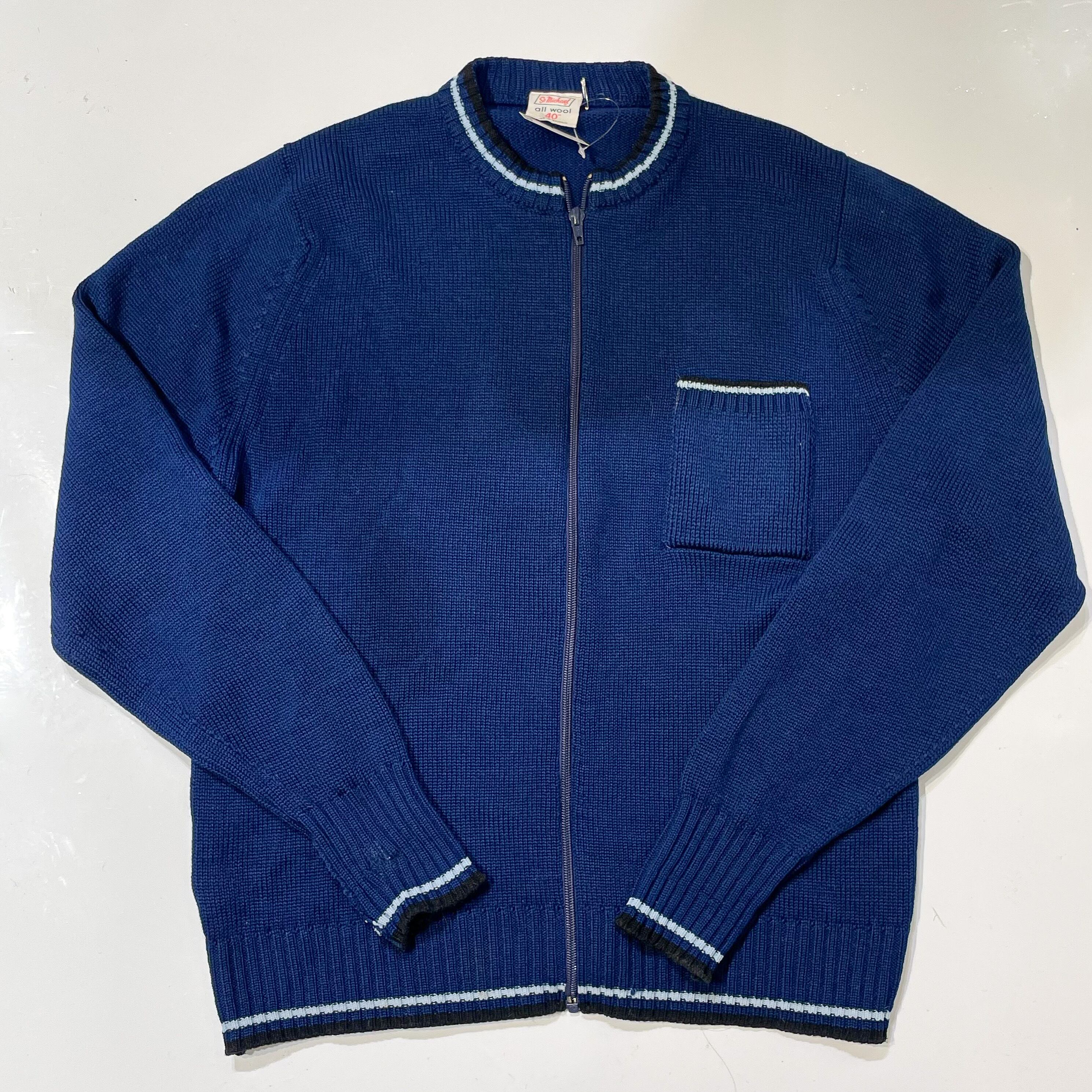 Vintage St Michael Zip Up Wool Cardigan Made In UK (Britain Vintage St Michael Zip Up Wool Cardigan Made In UK (Britain