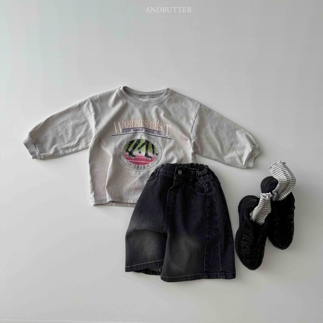 《送料無料》予約:ラインバミューダデニム【ANDBUTTER】※ジュニアサイズ