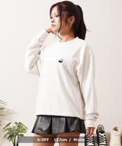 ◆ガール&ネコ フェイクスエード トレーナー◆si-30700725