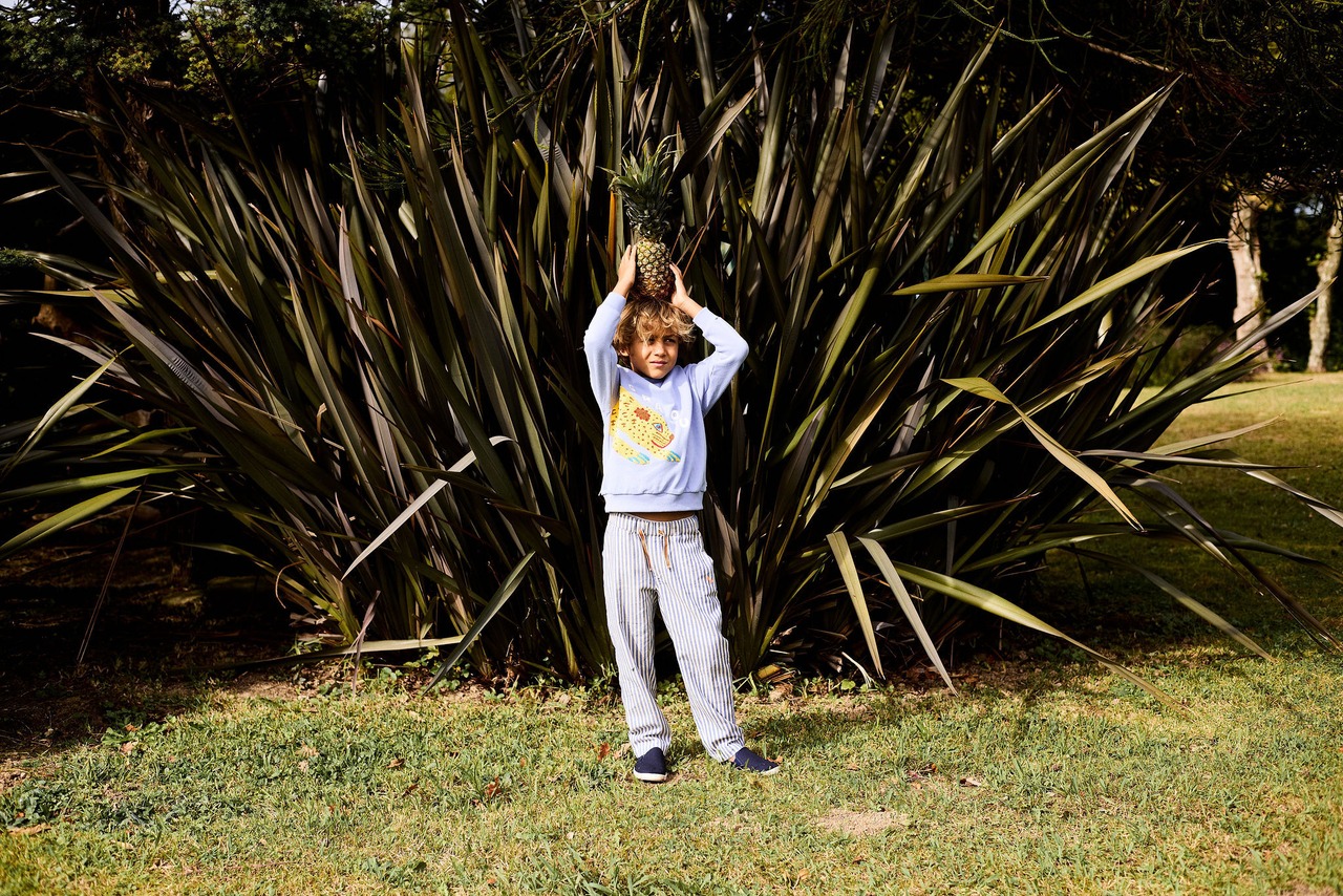 ＜ARSÈNE ET LES PIPELETTES＞Kids ストライプコットンパンツ Striped Pants For Sun Lounger（cobalt） - 5